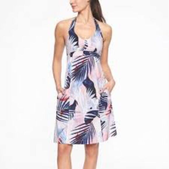 Sz Small Athleta Halter Light weight Patterned Dress - Picture 1 of 9